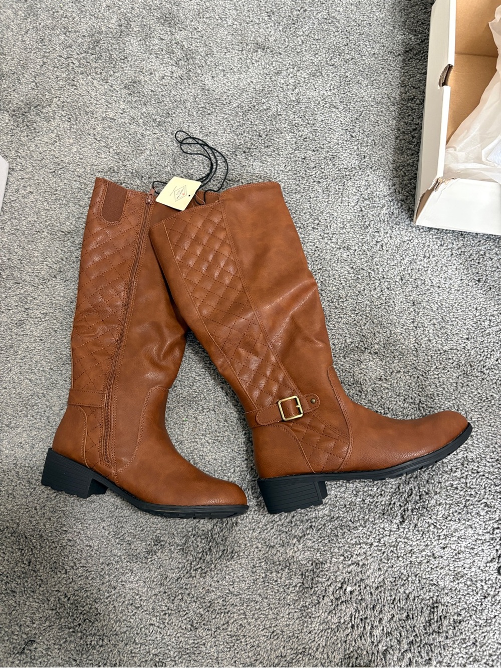 St. John's Bay Tall Quilted Over-the-Knee Boots - Cognac